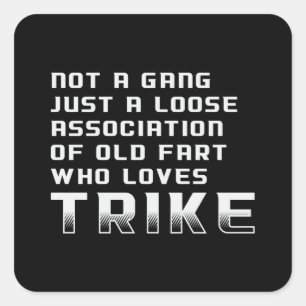 Adesivo Quadrado Triker Motor Trikers Motorcycle Funny Retro