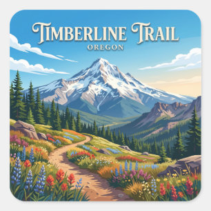 Adesivo Quadrado Trilha Timberline Government Camp