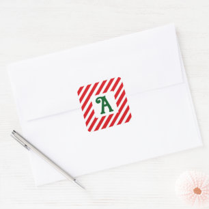 Adesivo Quadrado Trilhas Vermelhos e Brancas Diagonais de Natal Ini
