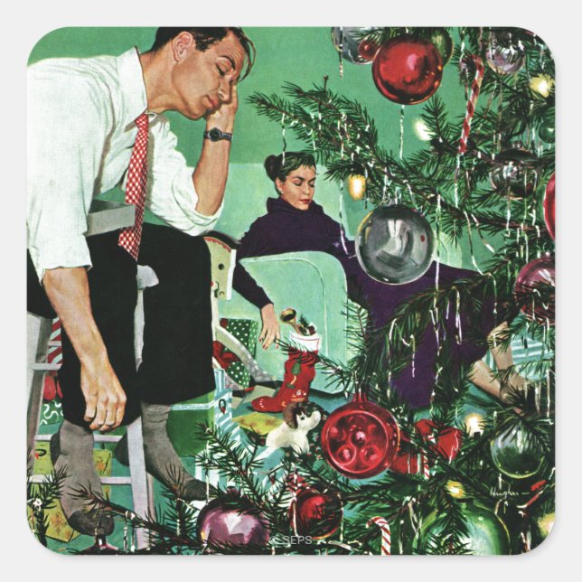 Adesivo Quadrado Trimando a árvore (Frente)