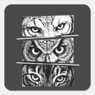 Adesivo Quadrado Trindade de Águia Tigre Lobo