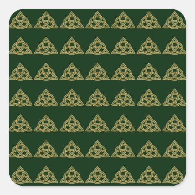Adesivo Quadrado Trinity Knot Green Stickers (Frente)