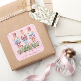 Adesivo Quadrado Trio de Nozes de Natal Rosa