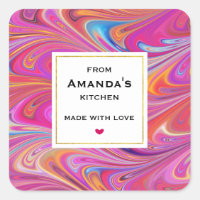 Trippy Pink e Orange Swirly Design Kitchen