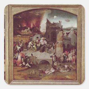 Adesivo Quadrado Triptych da tentação de St Anthony