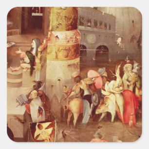 Adesivo Quadrado Triptych da tentação de St Anthony
