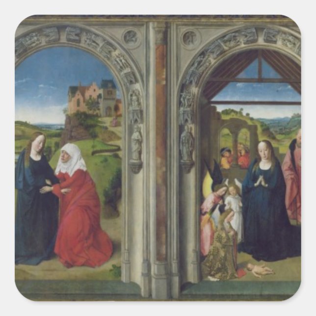Adesivo Quadrado Triptych mostrando a declaração (Frente)