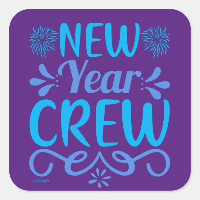 ADESIVO QUADRADO TRIPULAÇÃO DE NOVO ANO (Frente)