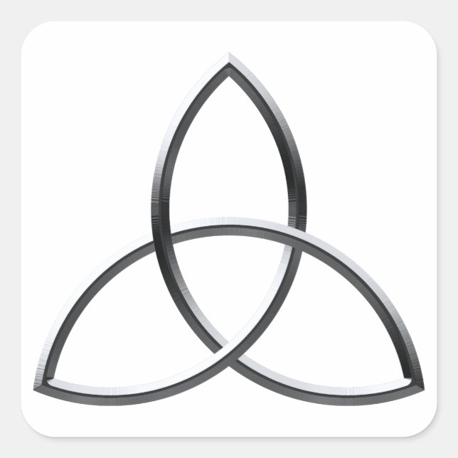 Adesivo Quadrado Triquetra de prata brilhante (Frente)