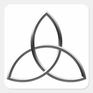 Adesivo Quadrado Triquetra de prata brilhante
