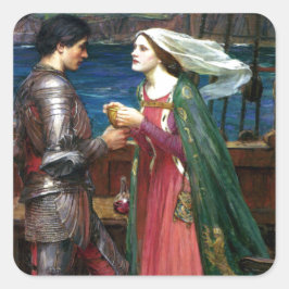Adesivo Quadrado Tristan e Isolde por John William Waterhouse