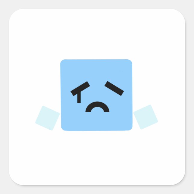 Adesivo Quadrado Triste cubo cyan jleg (Frente)