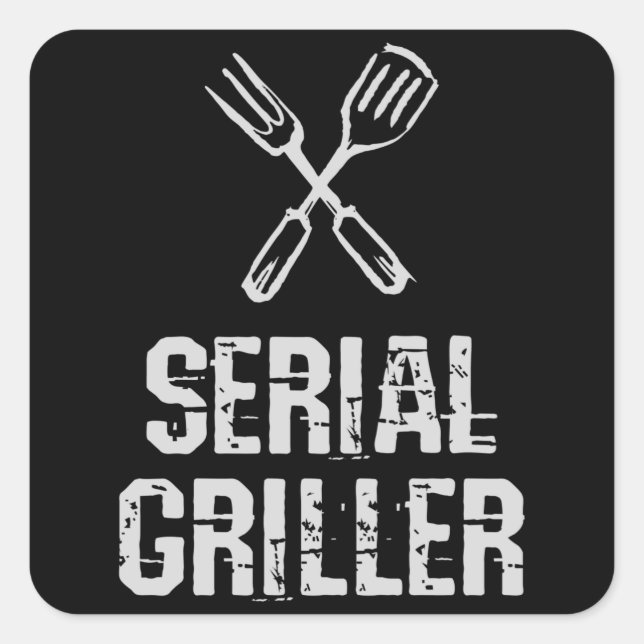 Adesivo Quadrado Triturador principal do CHURRASCO Grill do grelhad (Frente)