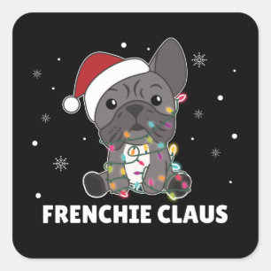 Adesivo Quadrado Trocadilho de Natal francês FRENCHIE CLAUS Square
