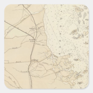 Adesivo Quadrado Troço costeiro Barnegat Bay até Tuckerton Chart Ma