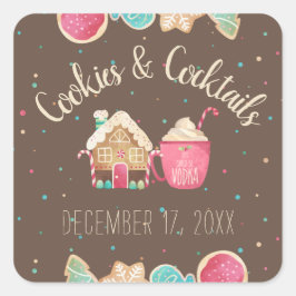 Adesivo Quadrado Troféu de Troca de Biscoitos Festivos e Tema de Fe