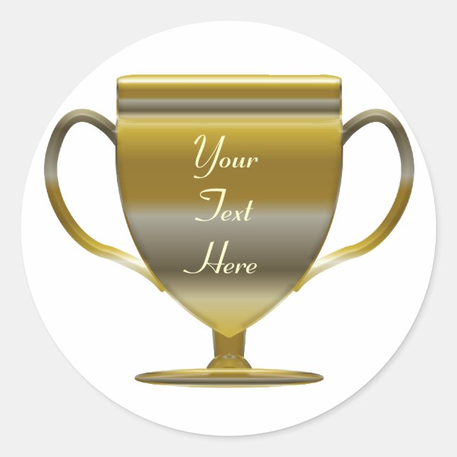 Adesivo Quadrado Troféu Dourado Personalizado (Frente)