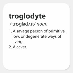 Adesivo Quadrado Troglodyte - Definição Engraçada Espeleologia