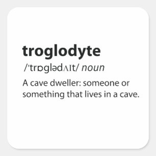 Adesivo Quadrado Troglodyte - Espeleologia De Cavernas Engraçadas