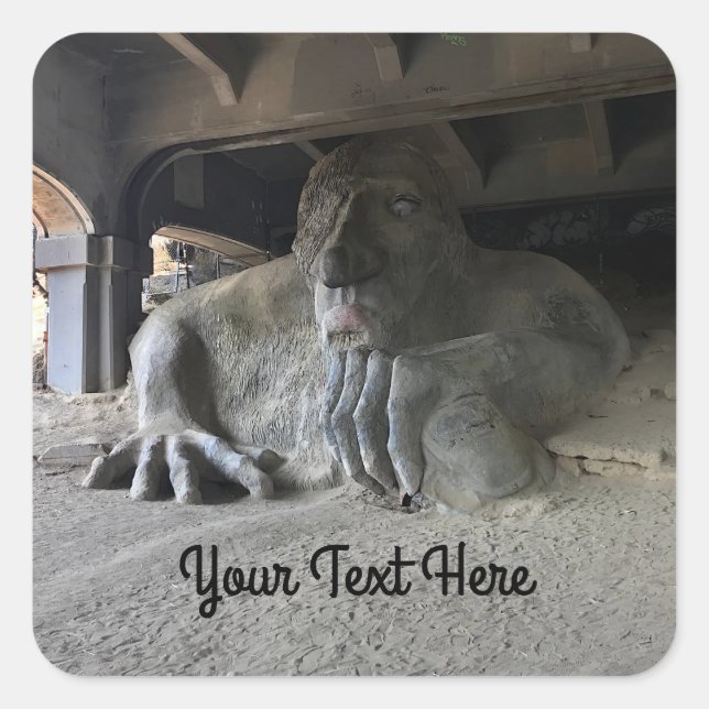 Adesivo Quadrado Troll Fremont Seattle nº 1 (Frente)