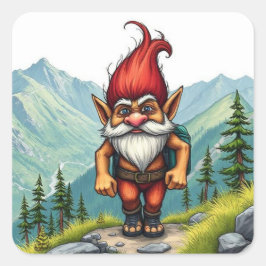 Adesivo Quadrado Troll Hiking in Norway, Stickers