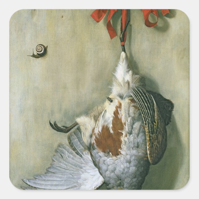 Adesivo Quadrado Trompe l'Oeil com Partridge, 1666 (Frente)