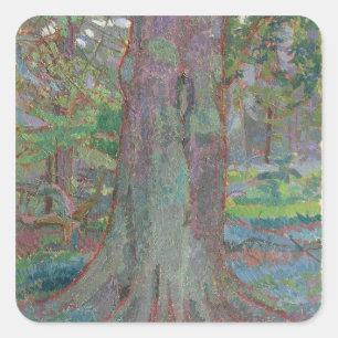Adesivo Quadrado Tronco de árvore, 1916 (óleo em canvas)