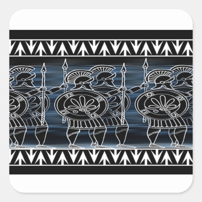 Adesivo Quadrado Tropa grega Black Figure (Frente)