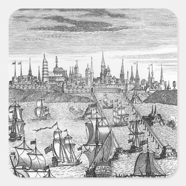 Adesivo Quadrado Tropas de Carregando do Esquadrão Inglês (Frente)