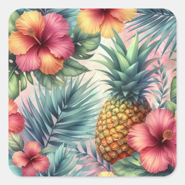 Adesivo Quadrado Tropical Bloom (Frente)