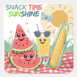 Adesivo Quadrado Tropical Treats – Summer Snack Sticker Set