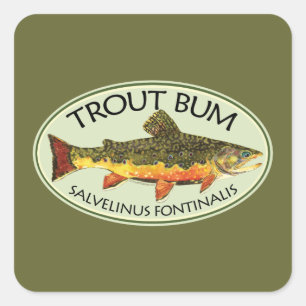 Adesivo Quadrado TROUT BUM - Pesca de mosca Brook