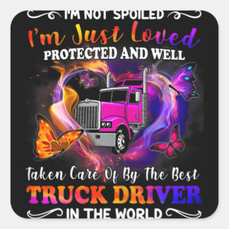 Adesivo Quadrado Trucker Wife Tee I'm Not Spoiled Loved