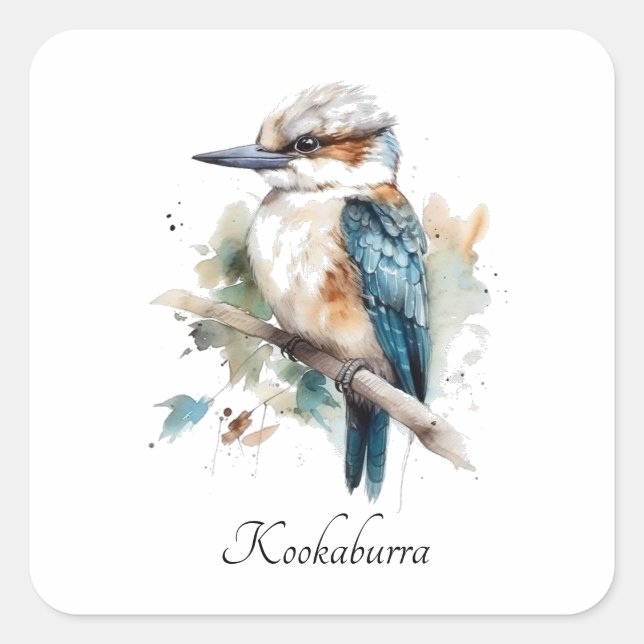 Adesivo Quadrado True Blue Kookaburra, personalizado (Frente)
