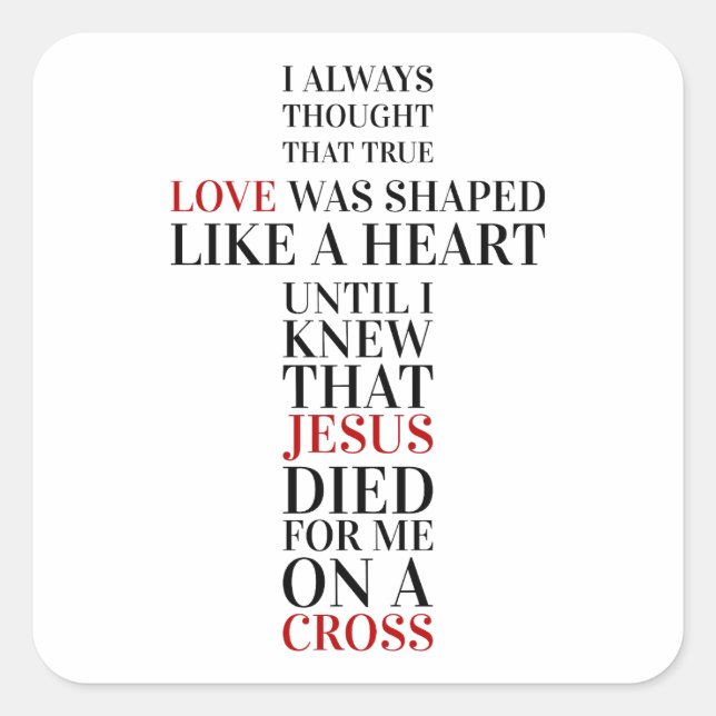 Adesivo Quadrado True love (Frente)