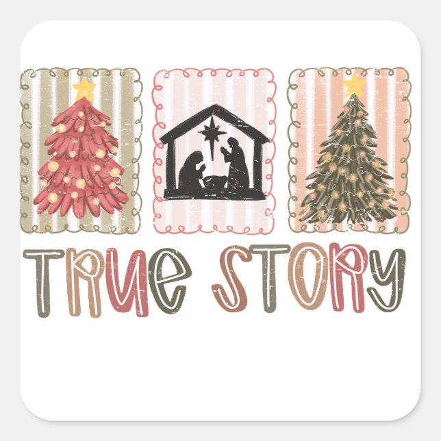 Adesivo Quadrado True Story Christmas Square Stickers (Frente)