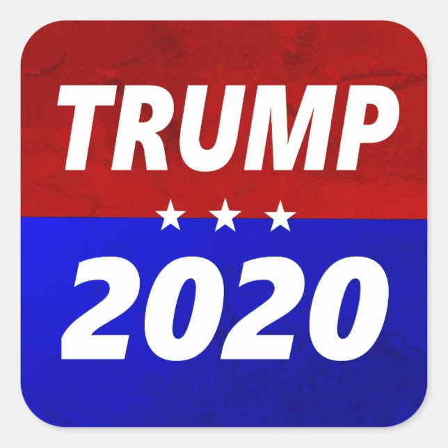 Adesivo Quadrado Trump 2020 político vermelho, branco e azul (Frente)