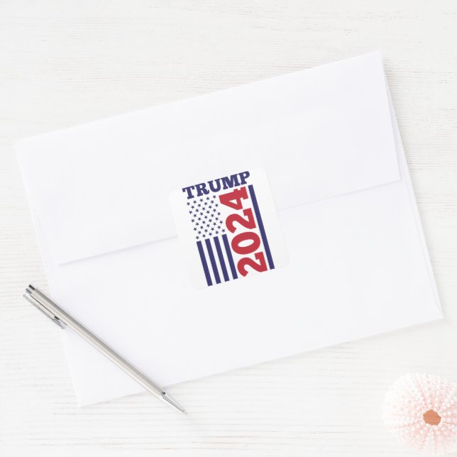 Adesivo Quadrado Trump 2024 (Envelope)