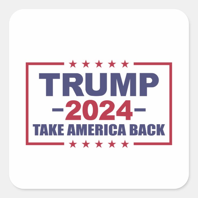 Adesivo Quadrado Trump 2024 Retire a América (Frente)