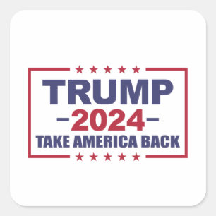 Adesivo Quadrado Trump 2024 Retire a América