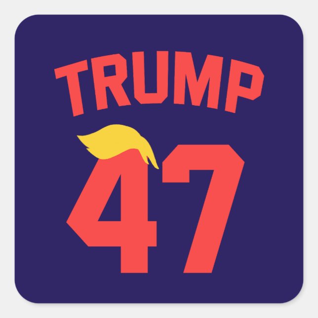 Adesivo Quadrado Trump 47 Presidente (Frente)