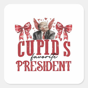 Adesivo Quadrado Trump do Presidente Favorito de Cupid