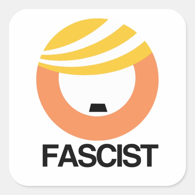 Adesivo Quadrado Trump é fascista (Frente)