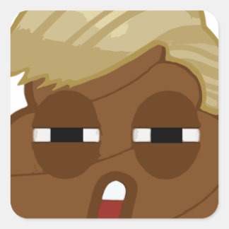 Adesivo Quadrado Trump Emoji Poop Engraçado