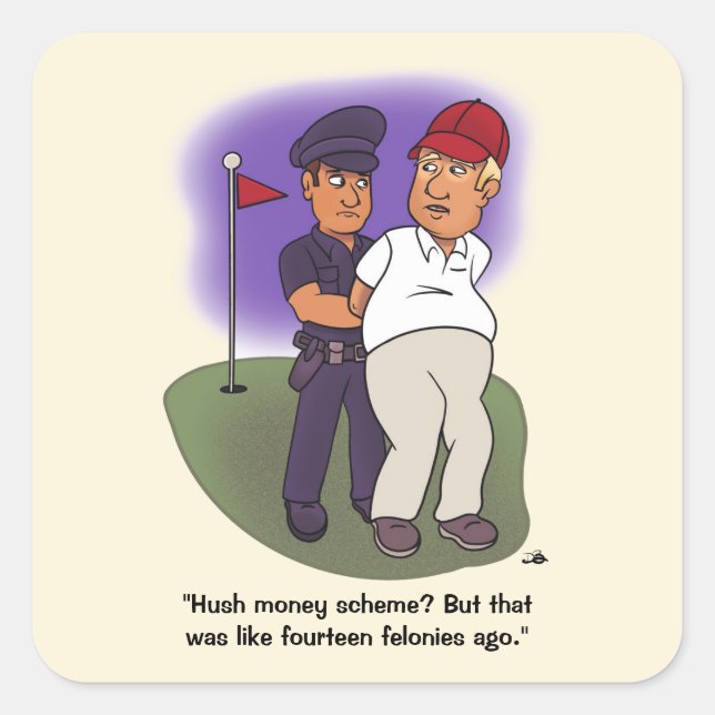 Adesivo Quadrado Trump Felonies Square Sticker (Frente)