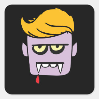Adesivo Quadrado Trump Hair Dracula Halloween Figurume Cute
