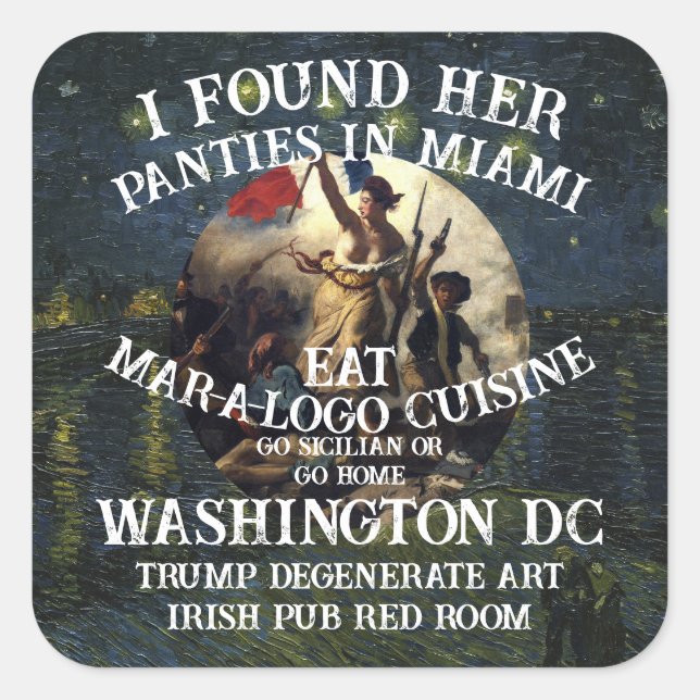 Adesivo Quadrado Trump Panties Miami Catholic Church White (Frente)