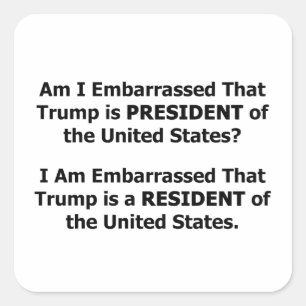 Adesivo Quadrado Trump Residente