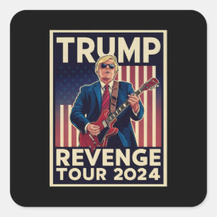 Adesivo Quadrado Trump Revenge Tour 2024 Eleições Políticas 2024