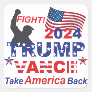 ADESIVO QUADRADO TRUMP VANCE 2024